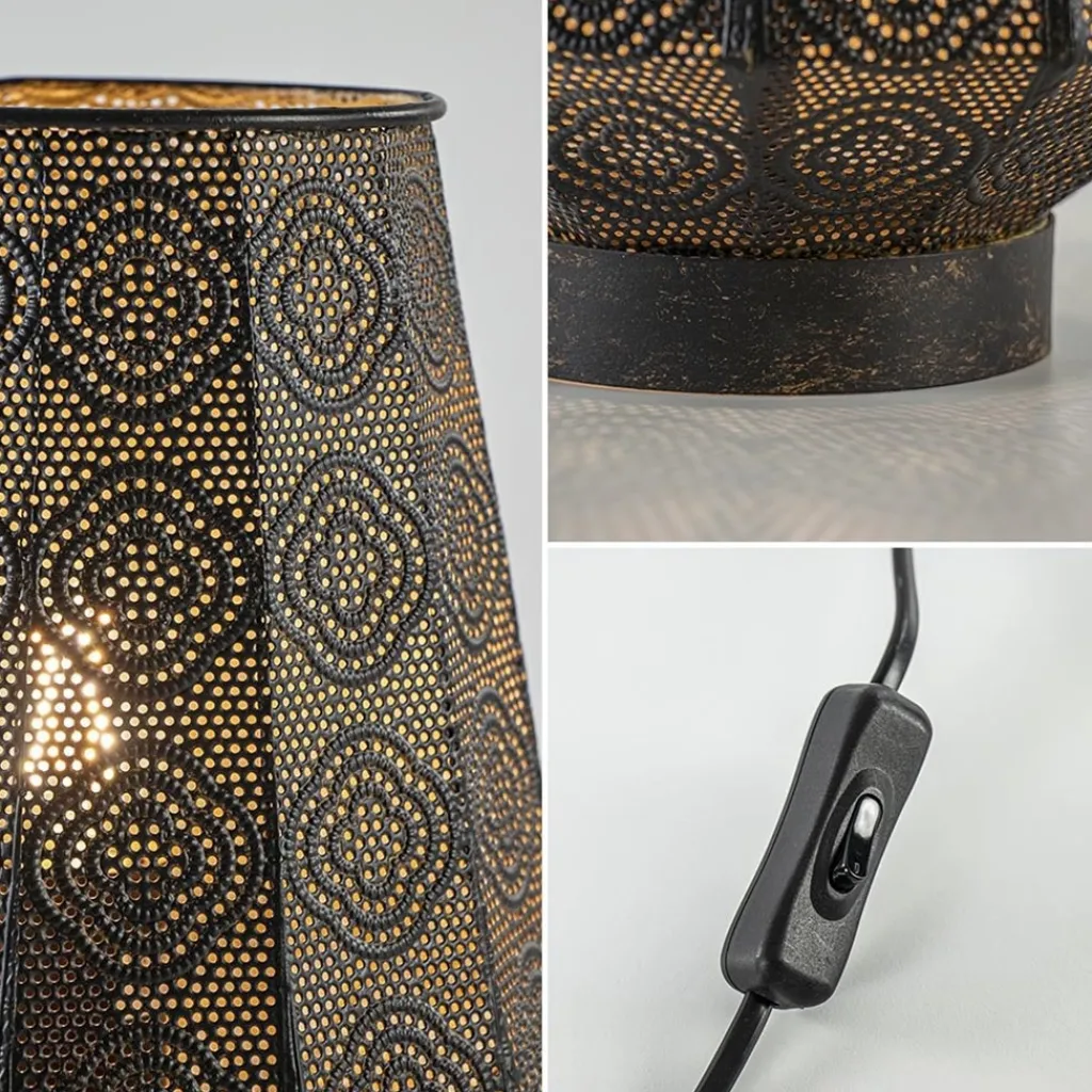 Straluma Lantaarn tafellamp donker bruin oriental> Tafellampen|Landelijke Verlichting