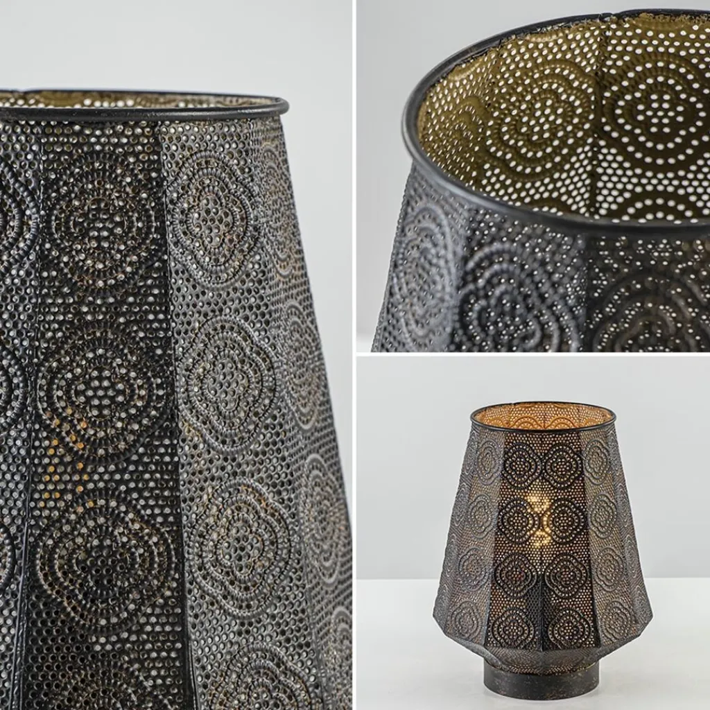 Straluma Lantaarn tafellamp donker bruin oriental> Tafellampen|Landelijke Verlichting