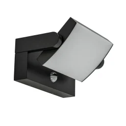 Straluma LED buitenlamp zwart met draaibare kap en sensor> Wandlampen|Buitenlampen