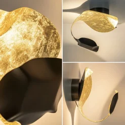 Straluma LED design wand/plafondlamp brons met goldleaf><noscript><img width=