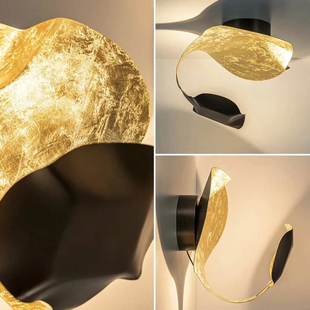 Straluma LED design wand/plafondlamp brons met goldleaf> Plafondlampen|Wandlampen