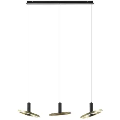 Straluma LED eettafelhanglamp 3-lichts balk zwart/goud dimbaar> Hanglampen|Eettafellampen