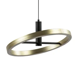Straluma LED hanglamp Circle zwart/goud 3-standen dimbaar> Hanglampen|Eetkamerverlichting