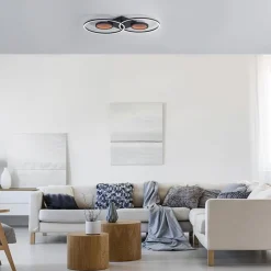 Straluma LED plafondlamp zwart ringen met RGB en memory><noscript><img width=