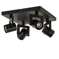 Straluma LED plafondspot vierkant mat zwart> Plafondlampen|Opbouwspots