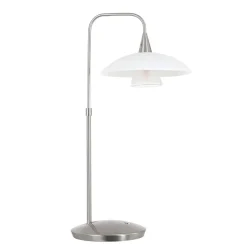 Straluma LED tafellamp staal met wit glas inclusief dimmer> Tafellampen|LED Tafellampen