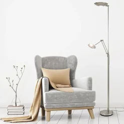 Straluma LED uplighter met verstelbare leesarm nikkel><noscript><img width=