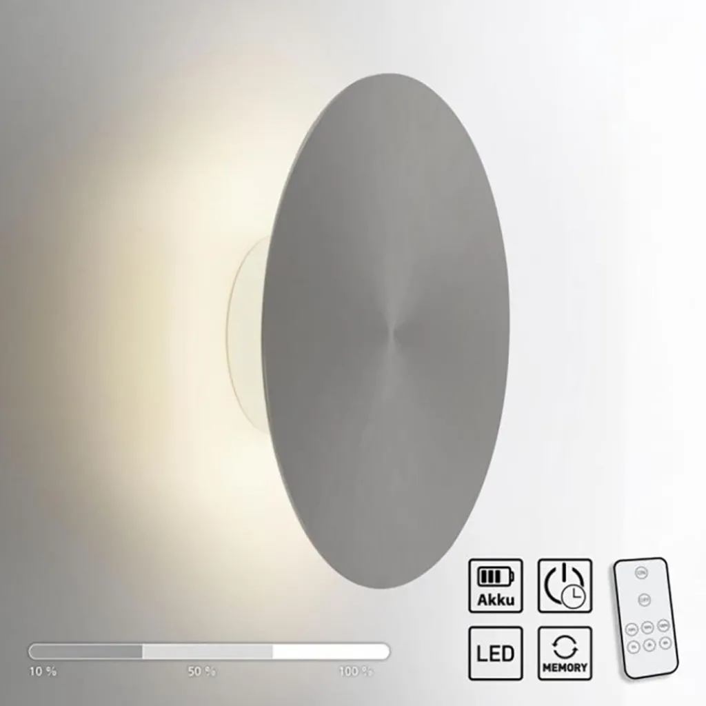 Straluma LED wandlamp op accu grijs dmbaar> Wandlampen|Woonkamerlampen