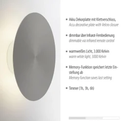 Straluma LED wandlamp op accu grijs dmbaar><noscript><img width=