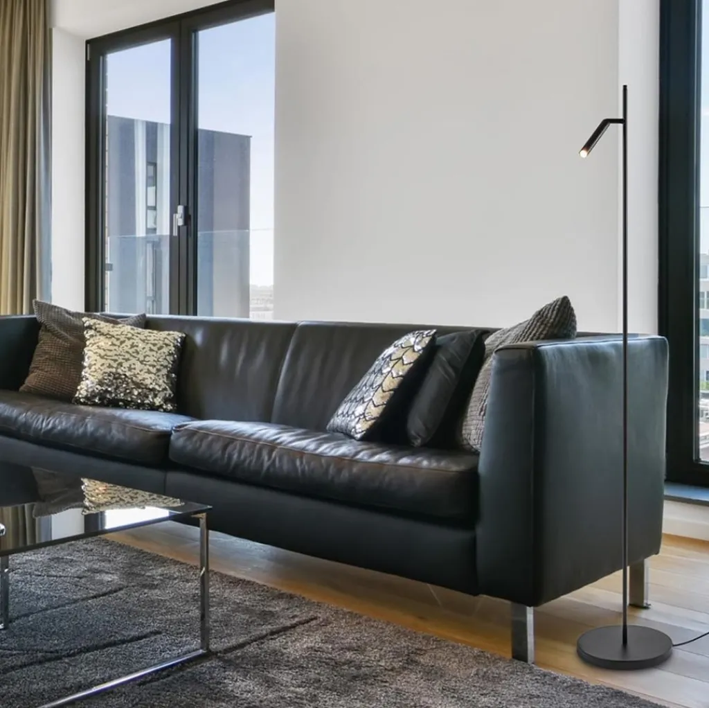 Straluma Leeslamp Flute 1l zwart dim-to-warm> Vloerlampen|Leeslampen