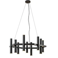 Straluma 12-Lichts design hanglamp 6-hoekig mat zwart> Hanglampen|Eettafellampen