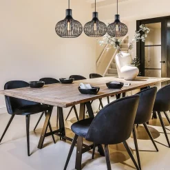 Straluma 3-Lichts eettafelhanglamp onion mat zwart><noscript><img width=