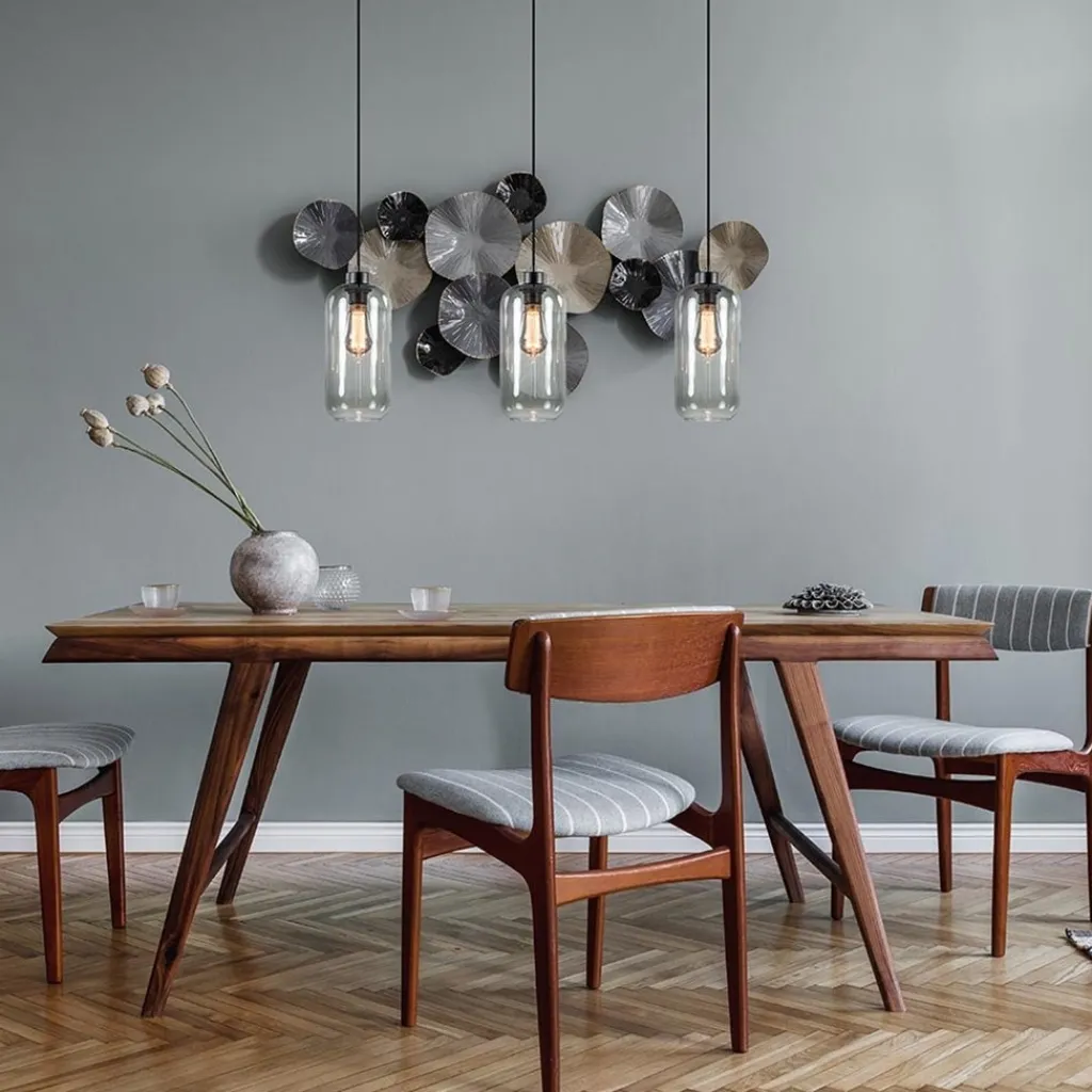 Straluma 3-Lichts eettafelhanglamp smoke glas cilinder> Eettafellampen|Pendel Lampen