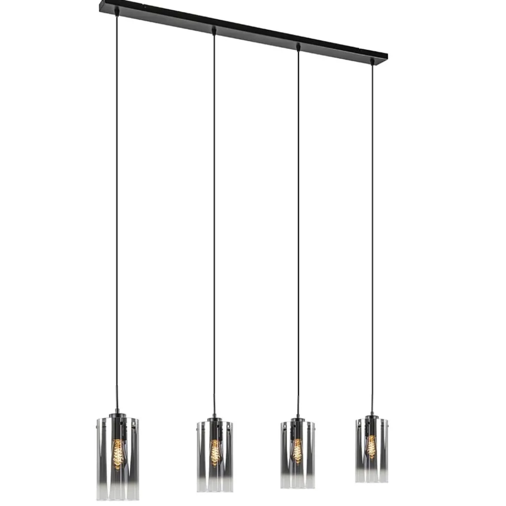 Straluma 4-Lichts eettafelhanglamp smoke glas met verloop> Eettafellampen|Keukenverlichting