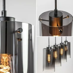Straluma 4-Lichts eettafelhanglamp smoke glas met verloop><noscript><img width=