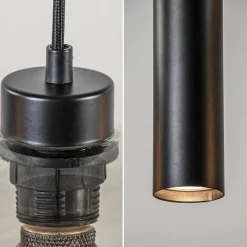 Straluma 8-Lichts eettafelhanglamp smoke glas + GU10 spots><noscript><img width=