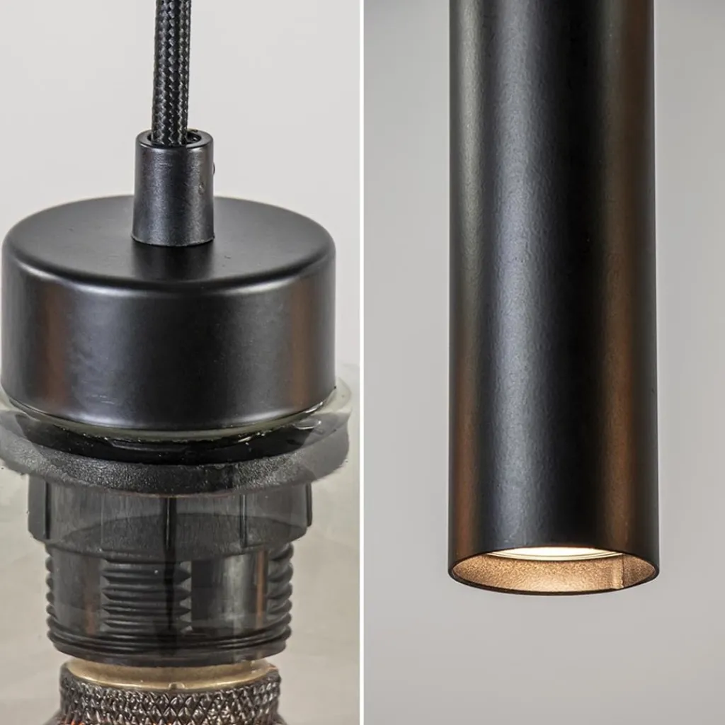 Straluma 8-Lichts eettafelhanglamp smoke glas + GU10 spots> Eettafellampen|Pendel Lampen