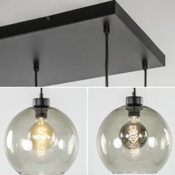 Straluma 8-Lichts eettafelhanglamp smoke glas + GU10 spots><noscript><img width=