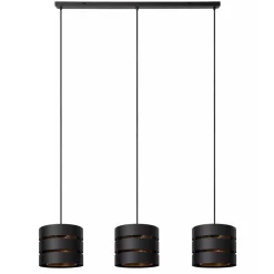 Straluma 3-Lichts eettafelhanglamp zwart met goud> Hanglampen|Eettafellampen