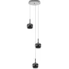 Straluma 3-Lichts hanglamp chroom met smokey glazen kappen> Pearl|Pendel Lampen