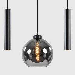 Straluma 5-Lichts hanglamp cilinders en smoke glas><noscript><img width=