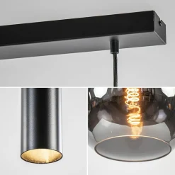 Straluma 5-Lichts hanglamp cilinders en smoke glas><noscript><img width=