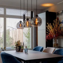 Straluma 5-Lichts hanglamp cilinders en smoke glas><noscript><img width=