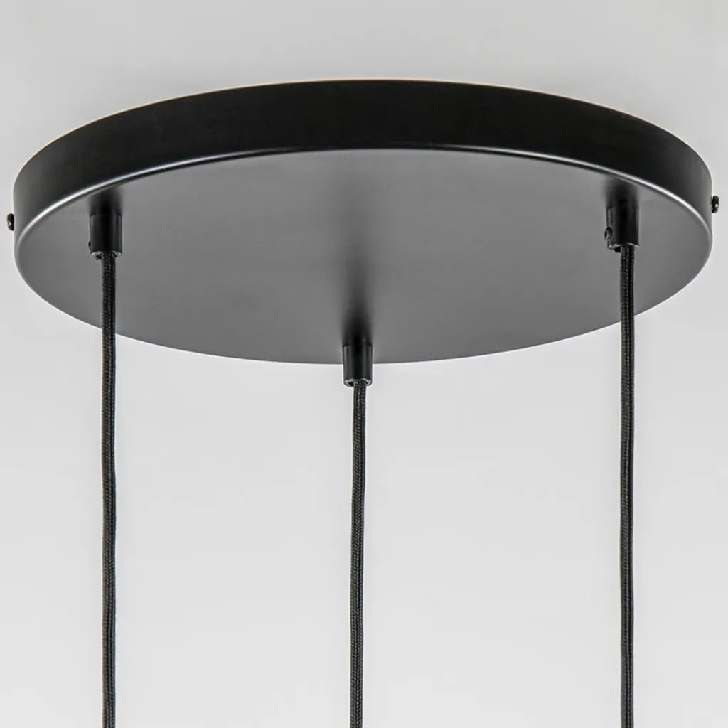Straluma 3-Lichts hanglamp cilinders mat zwart met goud rond> Eettafellampen|Eetkamerverlichting