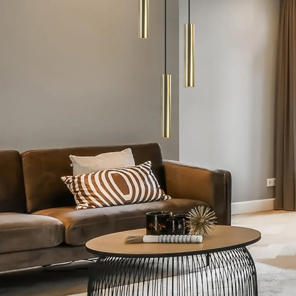 Straluma 3-Lichts hanglamp cilinders mat zwart met goud rond> Eettafellampen|Eetkamerverlichting