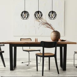 Straluma 3-Lichts hanglamp zwart met ronde kappen><noscript><img width=