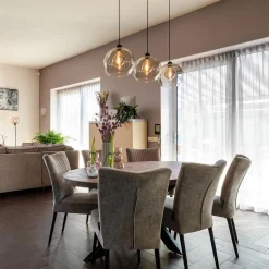 Straluma 3-Lichts hanglamp zwart met smoke glas><noscript><img width=