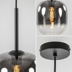 Straluma 1-Lichts hanglamp zwart met smoke/helder glas><noscript><img width=