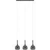 Straluma 3-Lichts hanglamp zwart met smoke glazen kappen> Hanglampen|Eettafellampen