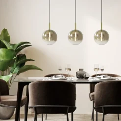 Straluma 3-Lichts LED eettafelhanglamp met gold fading glas><noscript><img width=
