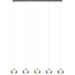 Straluma 5-Lichts LED eettafelhanglamp smoke glas dimbaar> Hanglampen|Eettafellampen