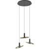 Straluma 3-Lichts LED hanglamp ringen rond zwart/goud dimbaar> Hanglampen|Eettafellampen