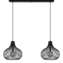 Straluma 2-Lichts moderne hanglamp draad zwart> Eettafellampen|Draadlampen