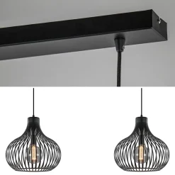 Straluma 2-Lichts moderne hanglamp draad zwart> Eettafellampen|Draadlampen
