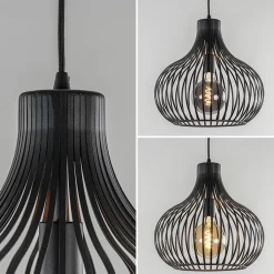 Straluma 2-Lichts moderne hanglamp draad zwart><noscript><img width=