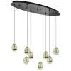 Straluma 8-Lichts ovale hanglamp eggs zwart/goud> Hanglampen|Eettafellampen