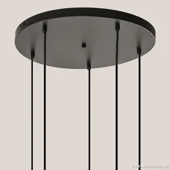 Straluma 5-lichts plaat rond + pendels zwart ex.lb><noscript><img width=
