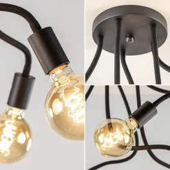 Straluma 5-Lichts plafondlamp mat zwart met flexibele armen><noscript><img width=