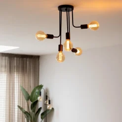 Straluma 5-Lichts plafondlamp pendel mat zwart excl lichtbronnen><noscript><img width=