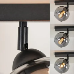 Straluma 2-Lichts plafondlamp smoke glas met zwart><noscript><img width=