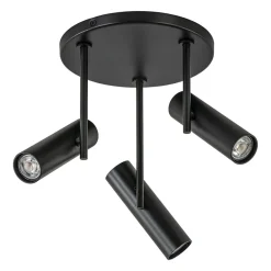 Straluma 3-Lichts plafondspot rond zwart GU10 mini> Opbouwspots|Woonkamerlampen