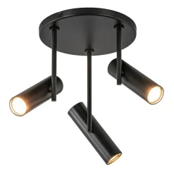Straluma 3-Lichts plafondspot rond zwart GU10 mini> Opbouwspots|Woonkamerlampen