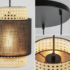 Straluma 3-Lichts ronde hanglamp zwart met webbing><noscript><img width=