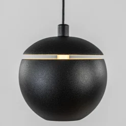 Straluma 3-Lichts ronde LED hanglamp bollen zwart met goud><noscript><img width=