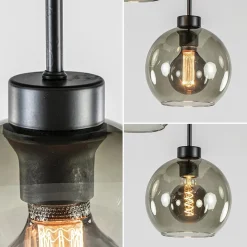 Straluma 3-Lichts ronde plafondlamp met smoke glazen bollen><noscript><img width=