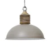 Straluma Light & Living hanglamp Avery grijs/hout> Eettafellampen|Light and Living